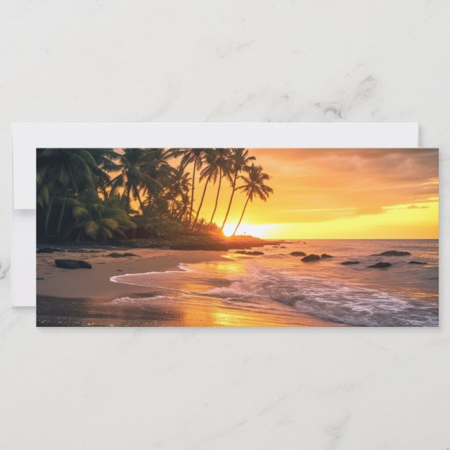 Custom Text Tropical Beach Sunset (Front)