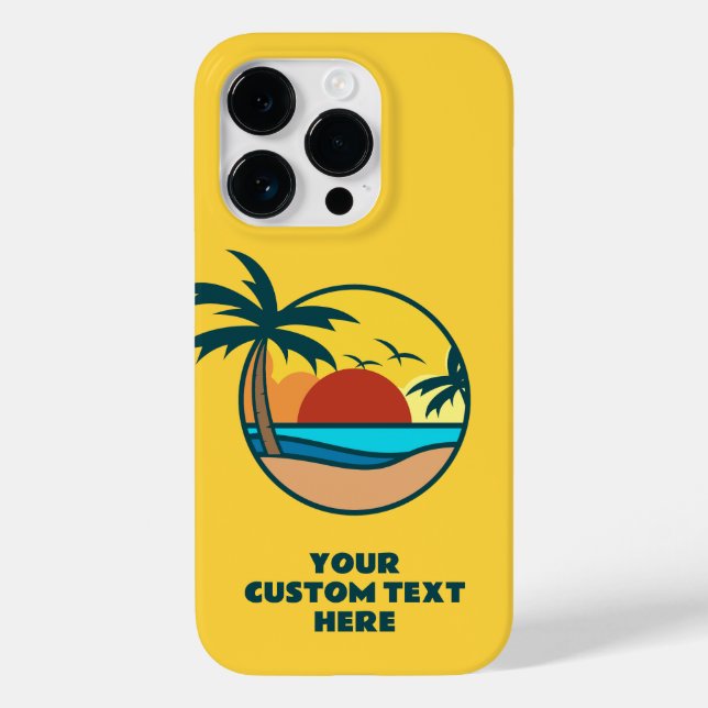 Custom Text Tropical Beach Sunset Case-Mate iPhone Case (Back)