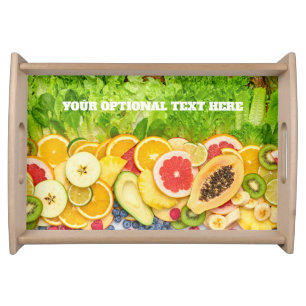 Custom Text Tropical Fruits Serving Tray