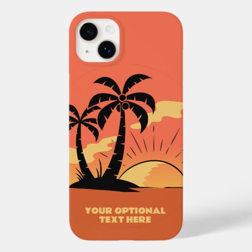 Custom Text Tropical Island Sunset Case_Mate iPhone 14 Plus Case