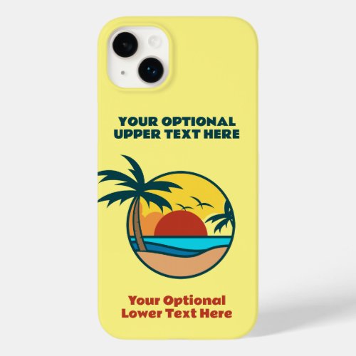 Custom Text Tropical Island Sunset Case_Mate iPhone 14 Plus Case