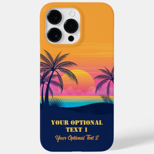 Custom Text Tropical Island Sunset Case_Mate iPhone 14 Pro Max Case