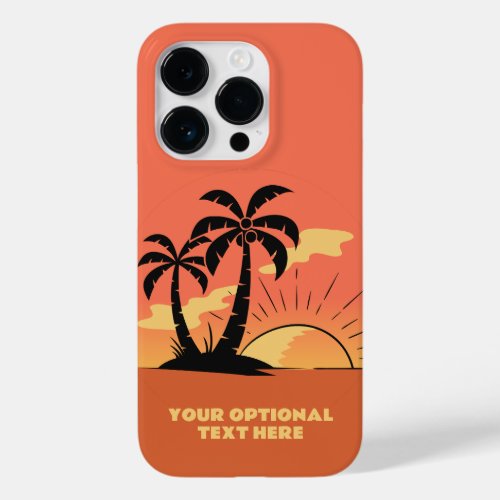 Custom Text Tropical Island Sunset Case_Mate iPhone 14 Pro Case