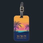 Custom Text Tropical Island Sunset Luggage Tag<br><div class="desc">Change the text fields to what you want. Using the editing too,  you can change and resize the fonts if you wish. See my store for more tropical destinations items.</div>
