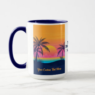 Custom Text Tropical Island Sunset Mug