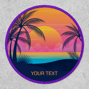 Custom Text Tropical Island Sunset Patch