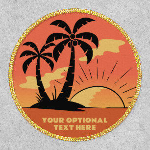 Custom Text Tropical Island Sunset Patch