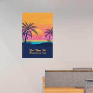 Custom Text Tropical Island Sunset Wall Decal