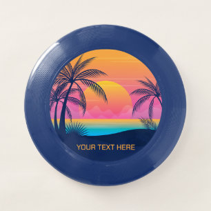 Custom Text Tropical Island Sunset Wham-O Frisbee
