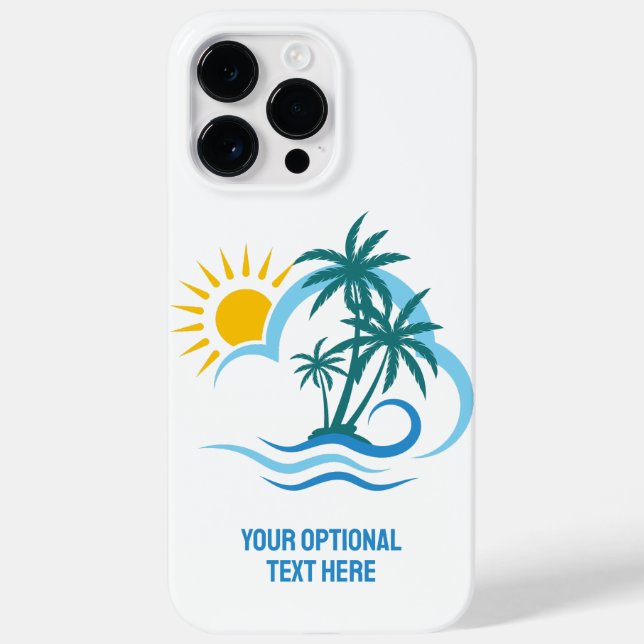 Custom Text Tropical Islands Case-Mate iPhone Case (Back)