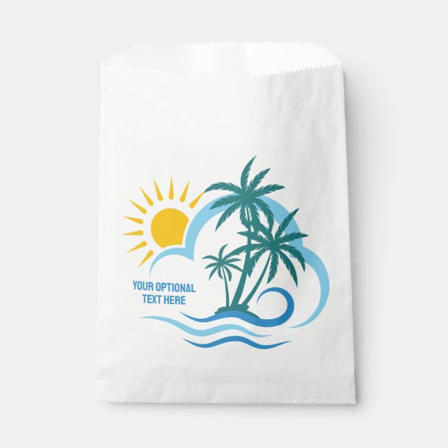 Custom Text Tropical Islands Favor Bag (Front)