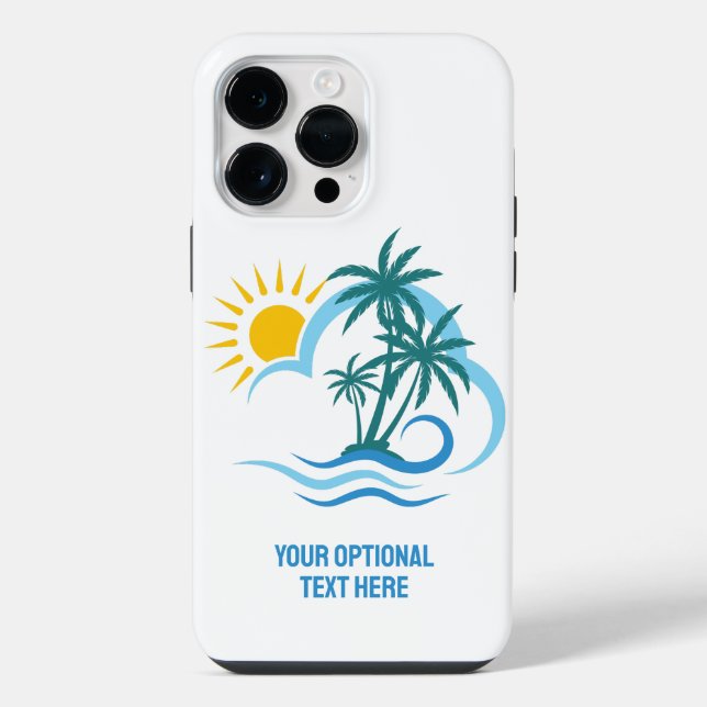 Custom Text Tropical Islands Iphone Case (Back)