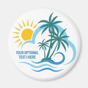 Custom Text Tropical Islands Magnet
