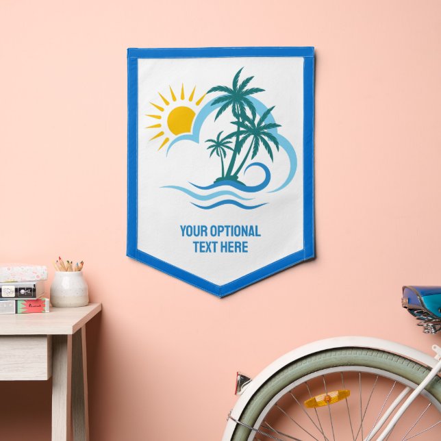 Custom Text Tropical Islands Pennant (Insitu 2)