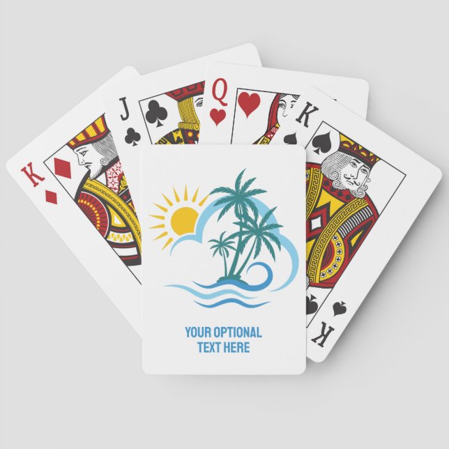 Custom Text Tropical Islands Poker Cards (Back)