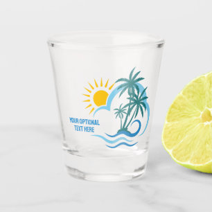 Custom Text Tropical Islands Shot Glass