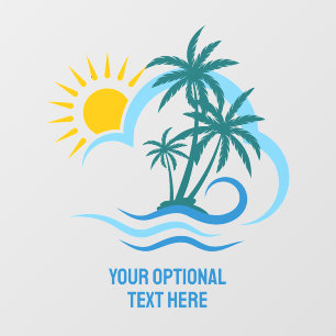 Custom Text Tropical Islands Wall Decal
