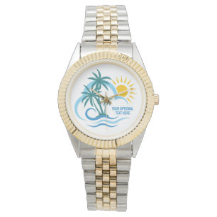 Custom Text Tropical Islands Watch