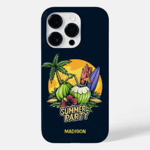Custom Text Tropical Summer Party Case-Mate iPhone 14 Pro Case