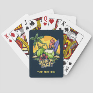 Custom Text Tropical Summer Party Poker Cards