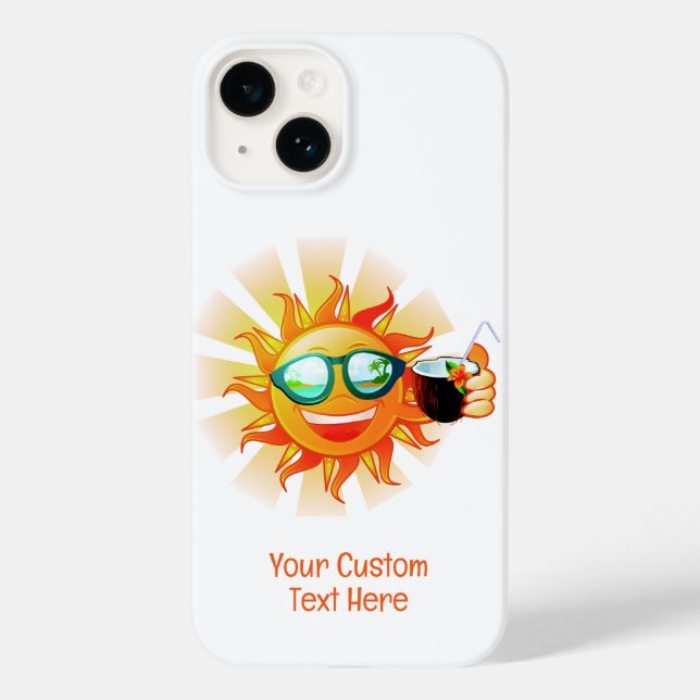 Custom Text Tropical Sun Case-Mate iPhone Case (Back)