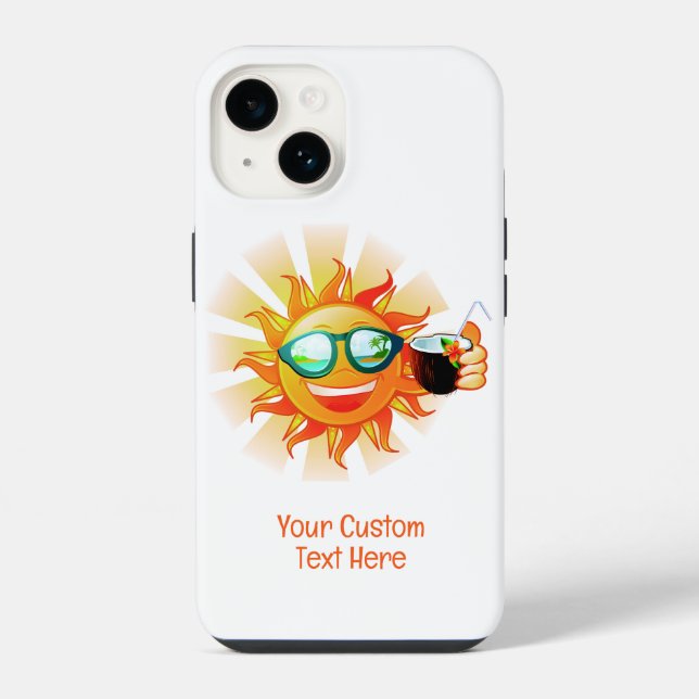 Custom Text Tropical Sun Iphone Case (Back)