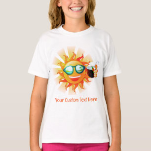 Custom Text Tropical Sun T-Shirt
