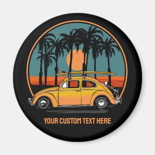 Custom Text Tropical Sunset Magnet