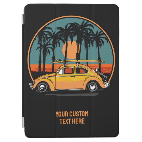 Custom Text Tropical Surfer Sunset iPad Air Cover