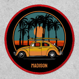 Custom Text Tropical Surfer Sunset Patch