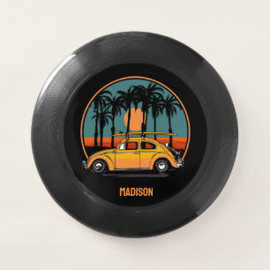 Custom Text Tropical Surfer Sunset Wham-O Frisbee