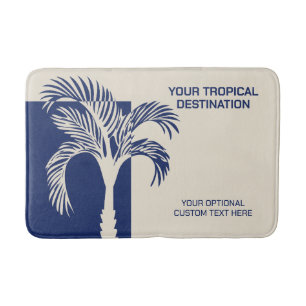Custom Text Tropical Vacation Bath Mat