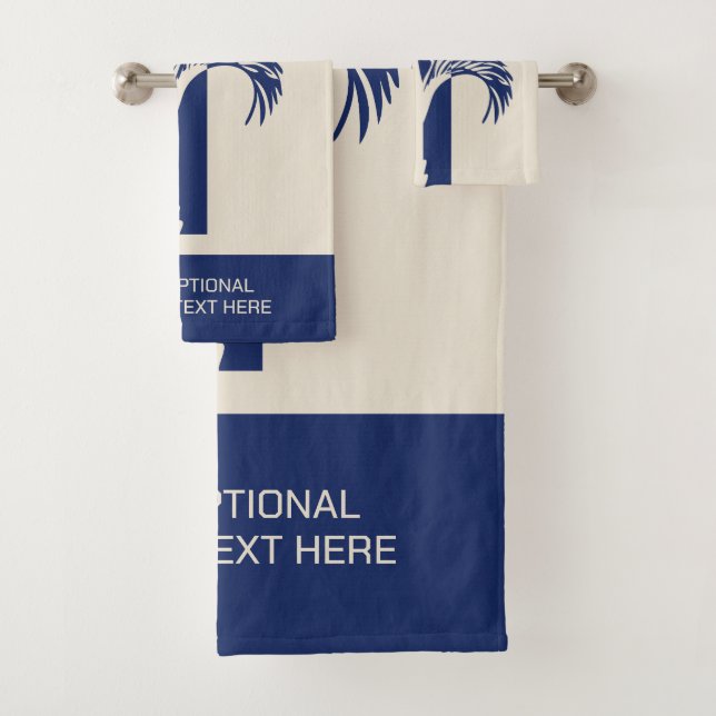Custom Text Tropical Vacation Bath Towel Set (Insitu)