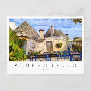 Custom text, trulli houses, Alberobello, Apulia Postcard