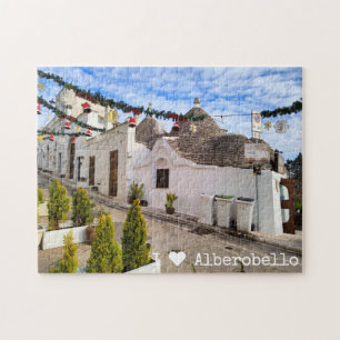 Custom text, trulli houses in Alberobello Jigsaw Puzzle