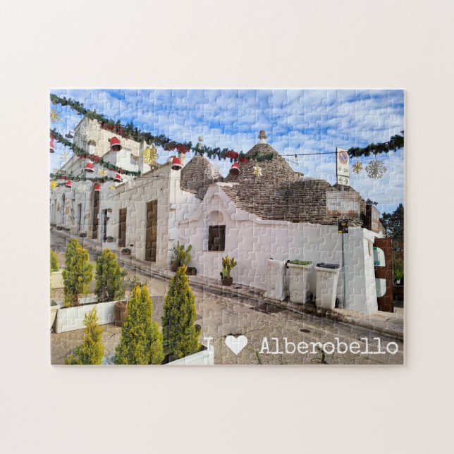 Custom text, trulli houses in Alberobello Jigsaw Puzzle (Horizontal)