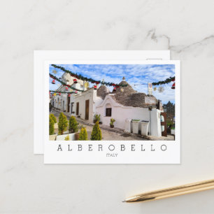 Custom text, trulli houses in Alberobello Postcard