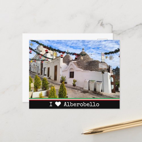 Custom text trulli houses in Alberobello Postcard