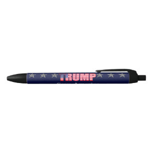 Custom Text Trump '24 Save America Blue Star Black Pen