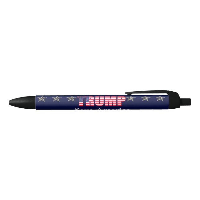 Custom Text Trump '28 Save America Blue Star Black Pen (Top)