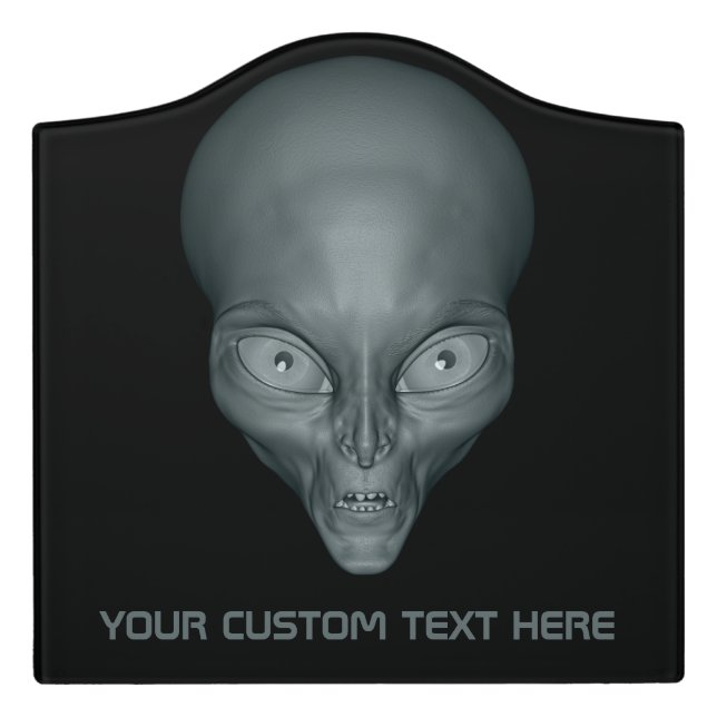 Custom text UFO Alien Door Sign (Large Crest Front)