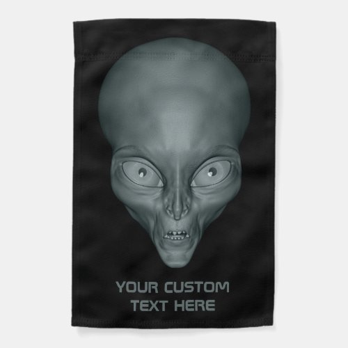 Custom text UFO Alien Garden Flag