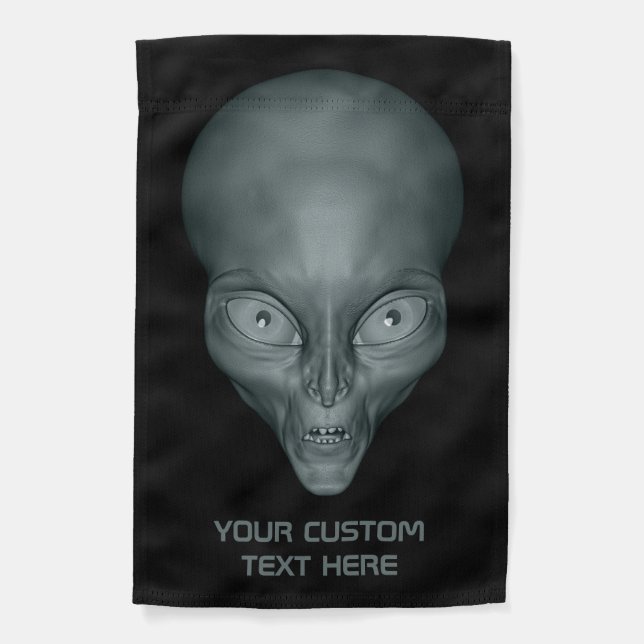 Custom text UFO Alien Garden Flag (Front)