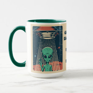 Custom Text UFO Alien Mug