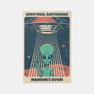 Custom Text UFO Alien Rug