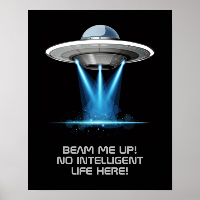 Custom text UFO Spaceship poster (Front)