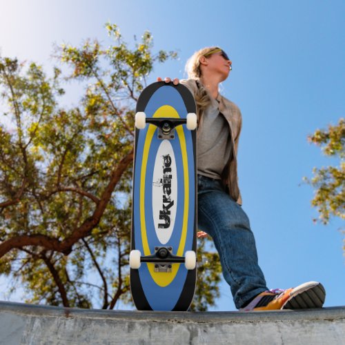 Custom Text Ukrainian Surf Ovals Skateboard