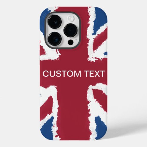 Custom Text Union Jack Flag Art by Heva Weva  Case_Mate iPhone 14 Pro Case