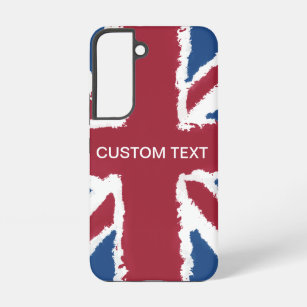 Custom Text Union Jack Flag Art by Heva Weva  Samsung Galaxy S22 Case