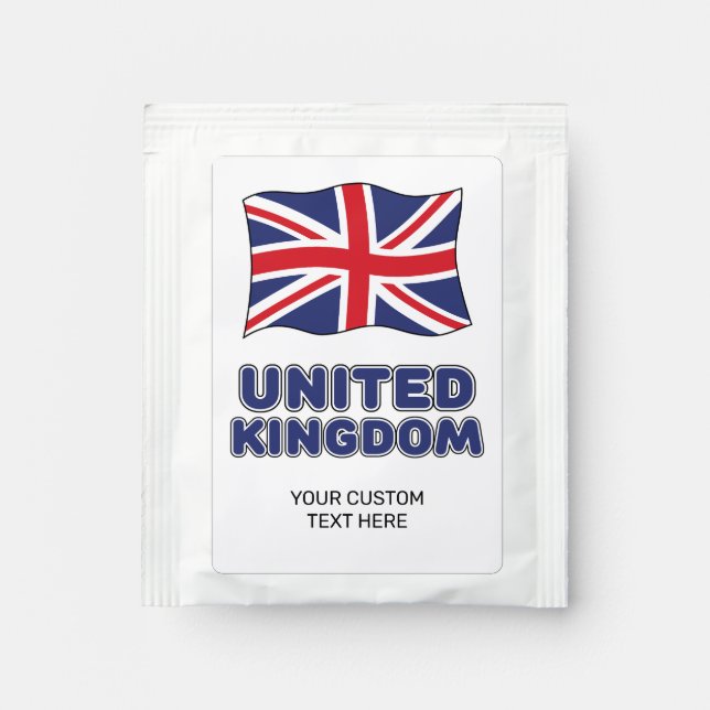 Custom Text United Kingdom Flag Tea Bag Drink Mix (Front)